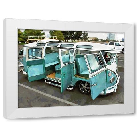Good Old VW Van X White Modern Wood Framed Art Print by Medeiros, Celito