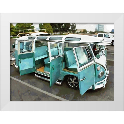 Good Old VW Van X White Modern Wood Framed Art Print by Medeiros, Celito