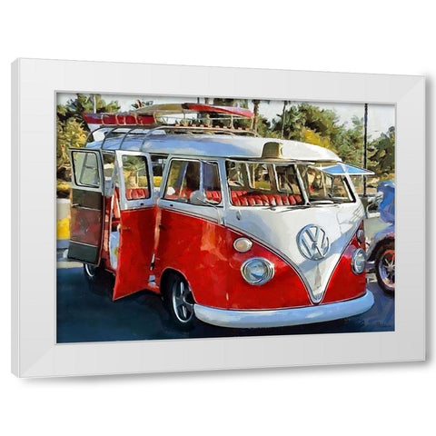Good Old VW Van XII White Modern Wood Framed Art Print by Medeiros, Celito