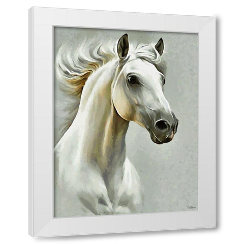 White Horse White Modern Wood Framed Art Print by Medeiros, Celito