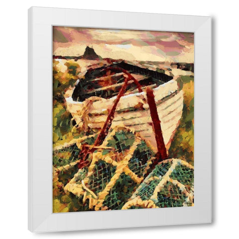Old Boat White Modern Wood Framed Art Print by Medeiros, Celito