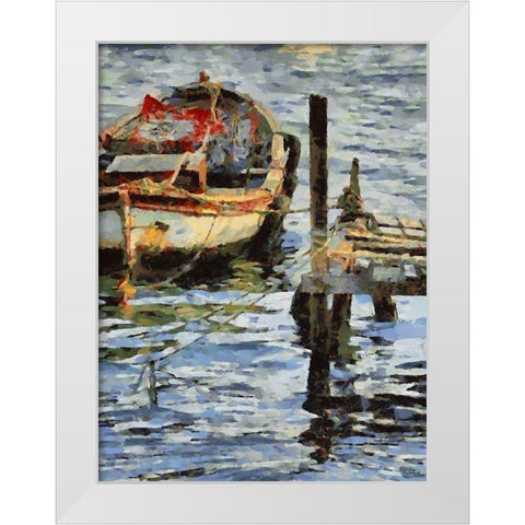 Old Boat IV White Modern Wood Framed Art Print by Medeiros, Celito