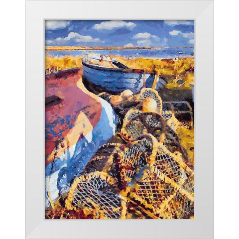 Old Boat VI White Modern Wood Framed Art Print by Medeiros, Celito