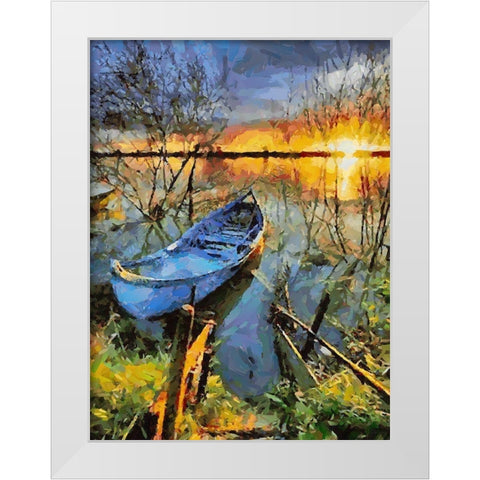 Old Boat VII White Modern Wood Framed Art Print by Medeiros, Celito