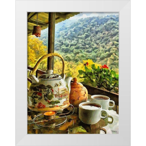 Afternoon Tea in Brazil II White Modern Wood Framed Art Print by Medeiros, Celito
