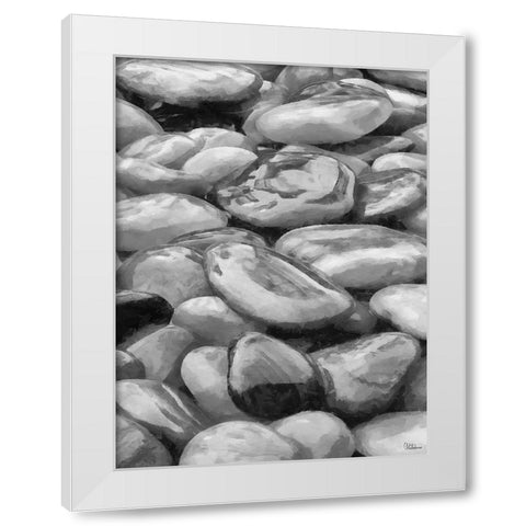 Pebbles BW White Modern Wood Framed Art Print by Medeiros, Celito