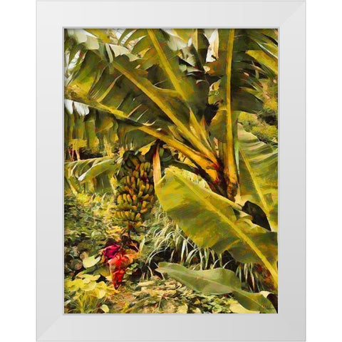 Banana Tree I White Modern Wood Framed Art Print by Medeiros, Celito