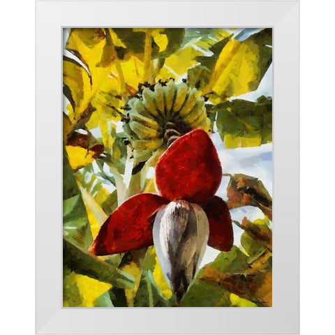 Banana Tree III White Modern Wood Framed Art Print by Medeiros, Celito