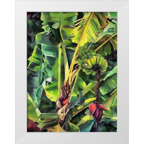 Banana Tree IV White Modern Wood Framed Art Print by Medeiros, Celito