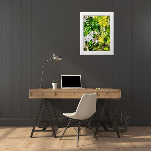 Tropical Leaves II White Modern Wood Framed Art Print by Medeiros, Celito