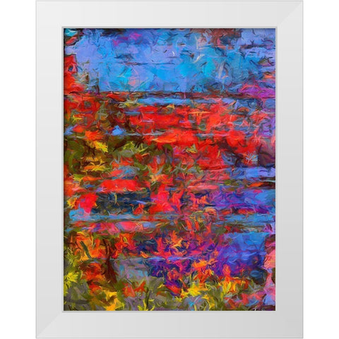 Red , Blue and Yellow White Modern Wood Framed Art Print by Medeiros, Celito