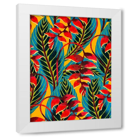 Tropical Leaves IV White Modern Wood Framed Art Print by Medeiros, Celito