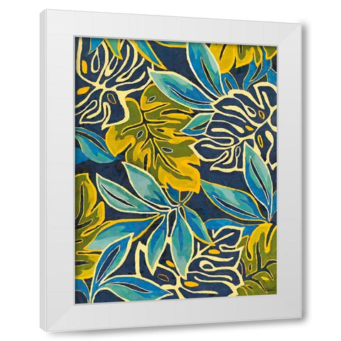 Tropical Leaves VIII White Modern Wood Framed Art Print by Medeiros, Celito