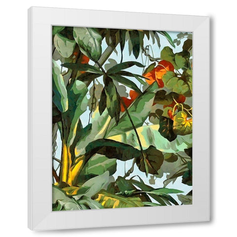 Tropical Leaves IX White Modern Wood Framed Art Print by Medeiros, Celito