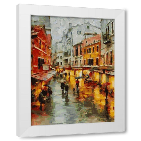 City Life III White Modern Wood Framed Art Print by Medeiros, Celito