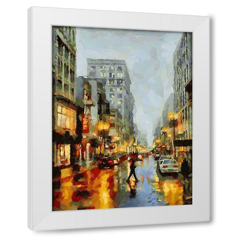 City Life VIII White Modern Wood Framed Art Print by Medeiros, Celito