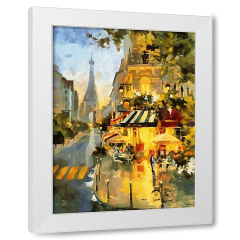 City Life IX White Modern Wood Framed Art Print by Medeiros, Celito
