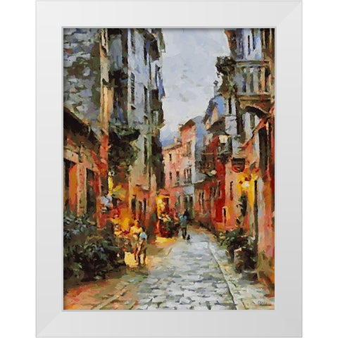 City Life XI White Modern Wood Framed Art Print by Medeiros, Celito