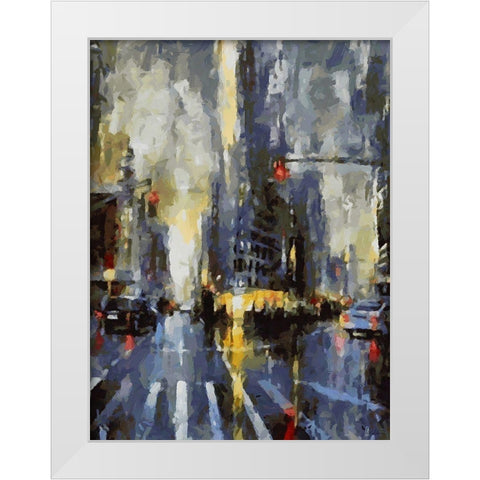 City Life XII White Modern Wood Framed Art Print by Medeiros, Celito