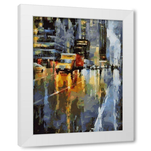City Life XIV White Modern Wood Framed Art Print by Medeiros, Celito
