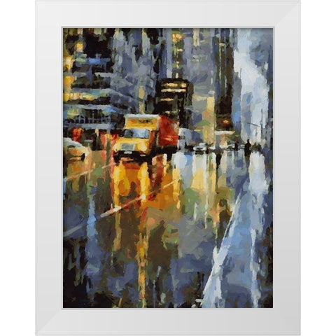 City Life XIV White Modern Wood Framed Art Print by Medeiros, Celito