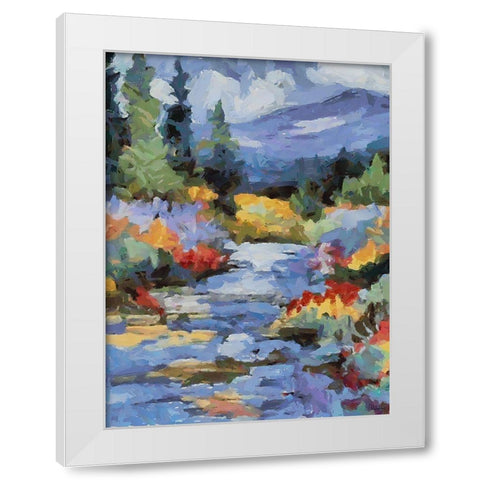Stream in Autumn VIII White Modern Wood Framed Art Print by Medeiros, Celito