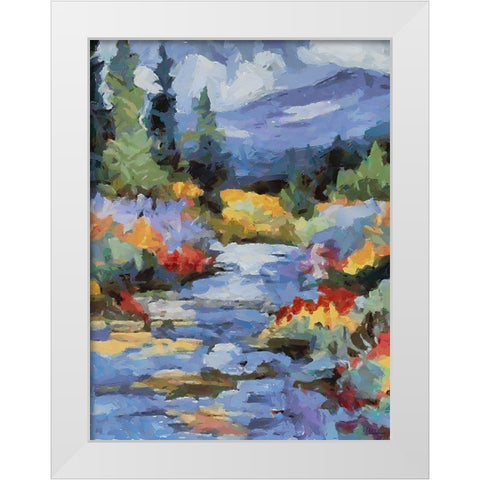 Stream in Autumn VIII White Modern Wood Framed Art Print by Medeiros, Celito