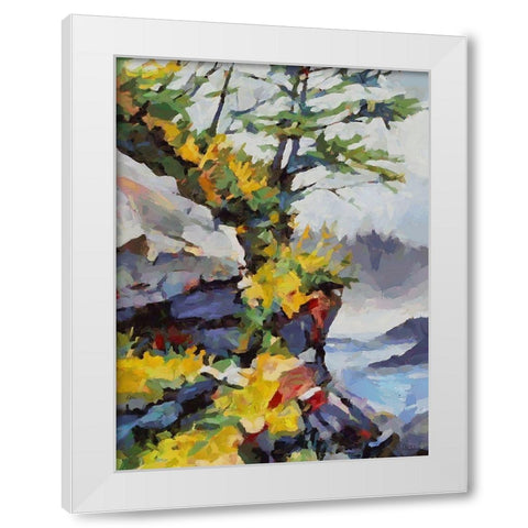 Stream in Autumn IX White Modern Wood Framed Art Print by Medeiros, Celito