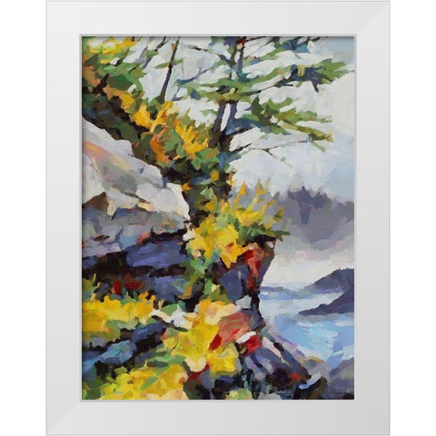 Stream in Autumn IX White Modern Wood Framed Art Print by Medeiros, Celito
