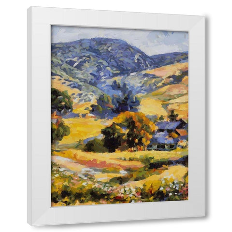 Countryside with Mountains White Modern Wood Framed Art Print by Medeiros, Celito
