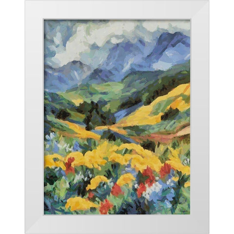 Countryside with Mountains III White Modern Wood Framed Art Print by Medeiros, Celito