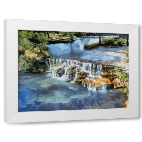 White Waterfall White Modern Wood Framed Art Print by Medeiros, Celito