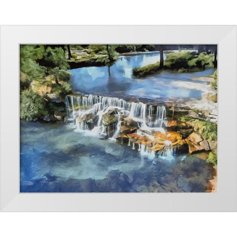 White Waterfall White Modern Wood Framed Art Print by Medeiros, Celito