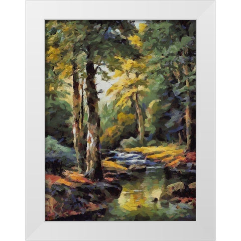 Summer Stream I White Modern Wood Framed Art Print by Medeiros, Celito