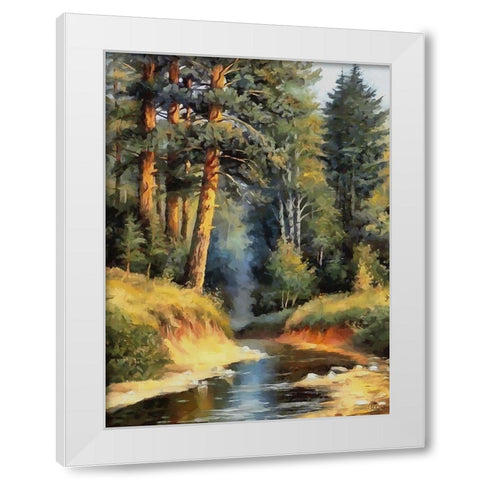 Summer Stream II White Modern Wood Framed Art Print by Medeiros, Celito