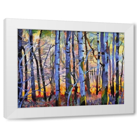Birch Variation I White Modern Wood Framed Art Print by Medeiros, Celito