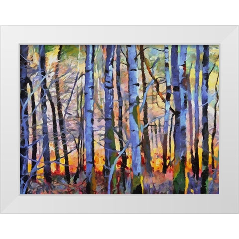 Birch Variation I White Modern Wood Framed Art Print by Medeiros, Celito