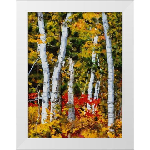 Birch Variation III White Modern Wood Framed Art Print by Medeiros, Celito