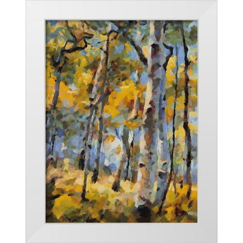 Birch Variation VIII White Modern Wood Framed Art Print by Medeiros, Celito