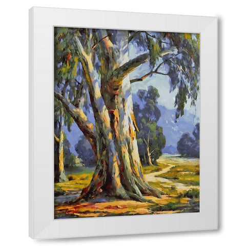 Path Trough The Woods I White Modern Wood Framed Art Print by Medeiros, Celito