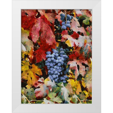 Twig of Grape Wine III White Modern Wood Framed Art Print by Medeiros, Celito