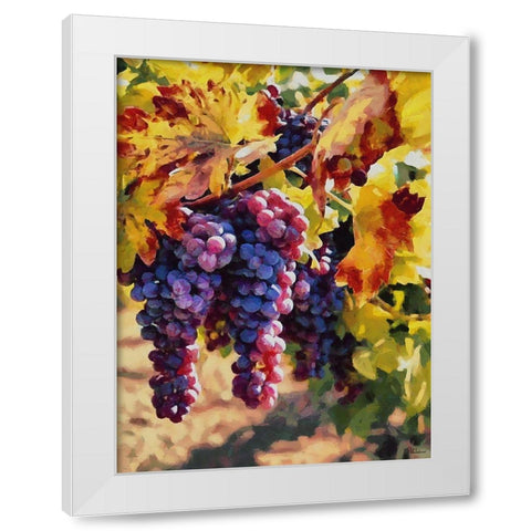 Twig of Grape Wine IV White Modern Wood Framed Art Print by Medeiros, Celito