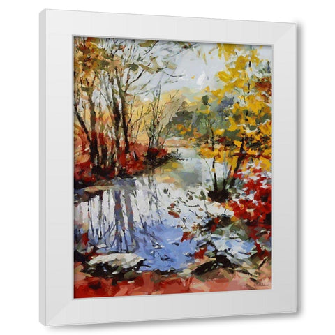 Romantic Nature in Autumn I White Modern Wood Framed Art Print by Medeiros, Celito