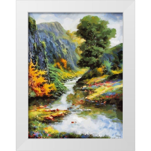 Romantic Nature in Autumn II White Modern Wood Framed Art Print by Medeiros, Celito
