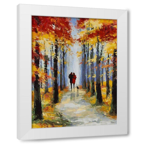 Romantic Nature in Autumn III White Modern Wood Framed Art Print by Medeiros, Celito