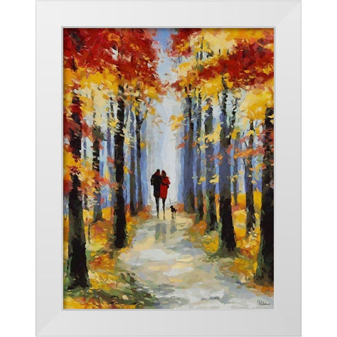 Romantic Nature in Autumn III White Modern Wood Framed Art Print by Medeiros, Celito