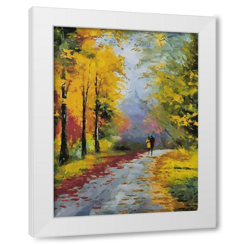 Romantic Nature in Autumn IV White Modern Wood Framed Art Print by Medeiros, Celito
