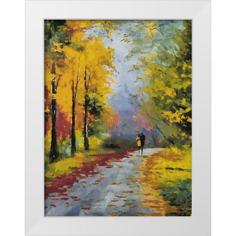 Romantic Nature in Autumn IV White Modern Wood Framed Art Print by Medeiros, Celito