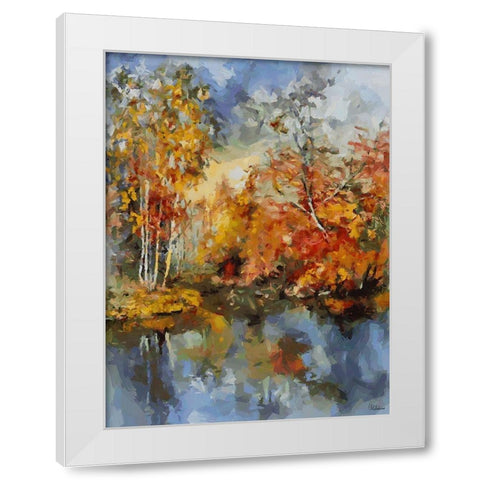 Romantic Nature in Autumn VI White Modern Wood Framed Art Print by Medeiros, Celito