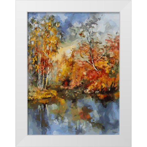 Romantic Nature in Autumn VI White Modern Wood Framed Art Print by Medeiros, Celito